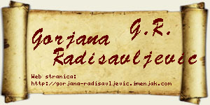 Gorjana Radisavljević vizit kartica